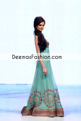 Latest Terquise Green Anarkali Pishwas Latest Terquise Green Anarkali Pishwas